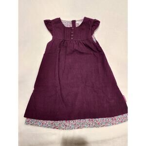 Jojo Maman Bebe Girls Purple Corduroy Dress Sz 4-5